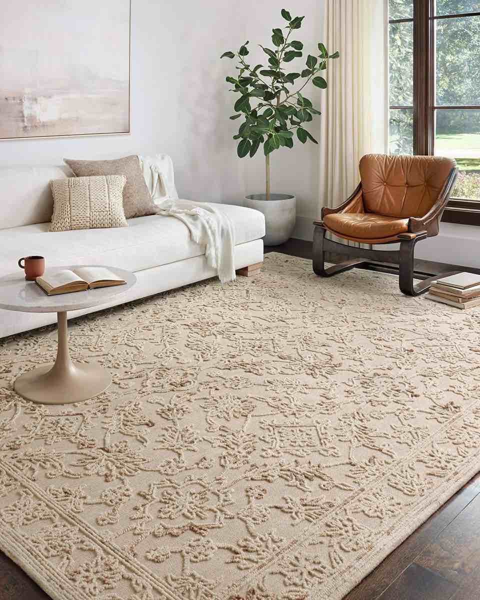 Loloi II Halle Collection HAE-02 Natural/Sage 2'-3" x 3'-9" Area Rug