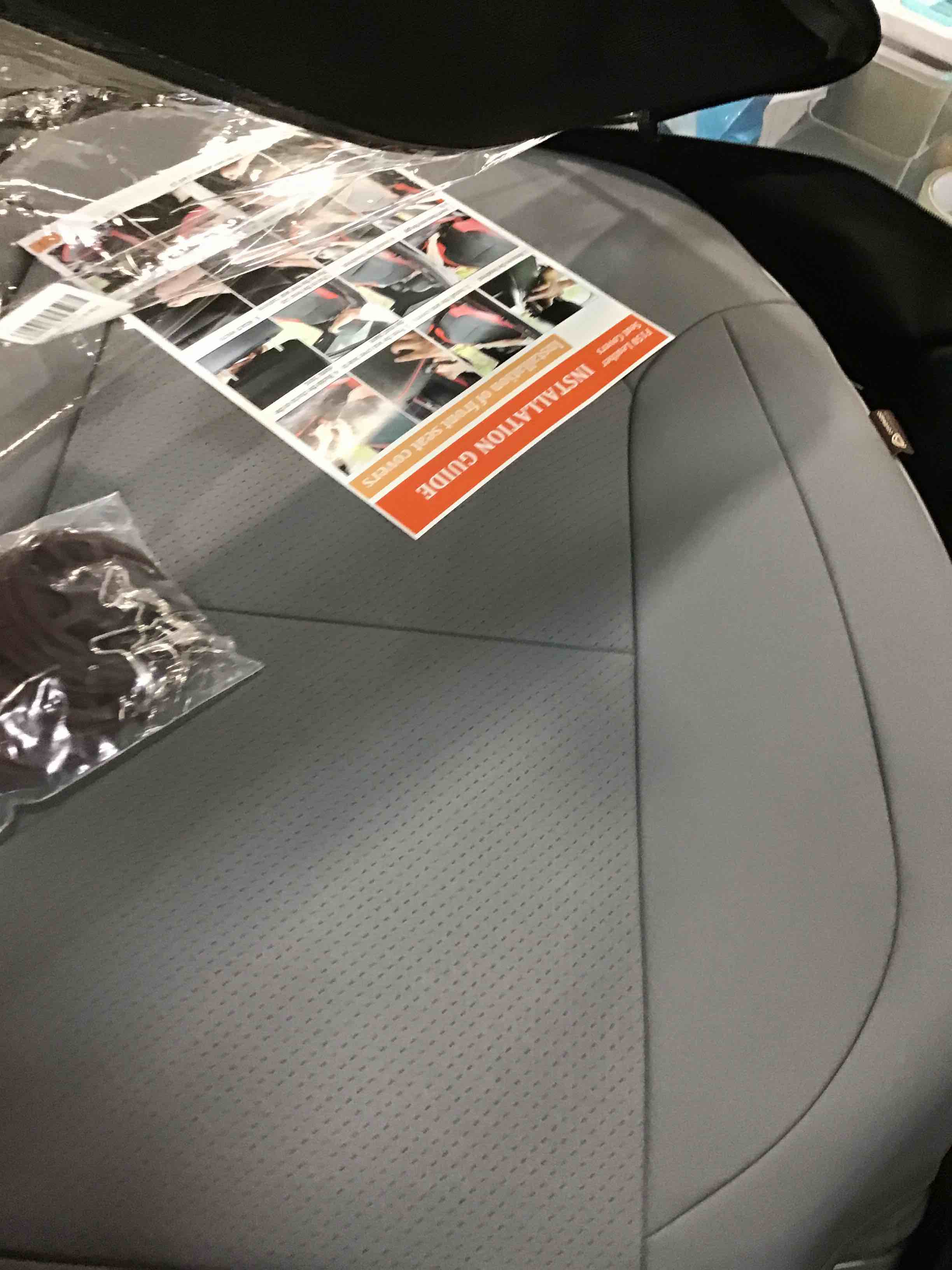 Coverado Front and Back Seat Covers 5 Pieces, Waterproof Leather Truck Seat Protectors Custom Ford Interior, Compatible with Ford F-150 2015-2023 SuperCrew& F-250 F-350 F-450 2017-2023 CrewCab, Gray