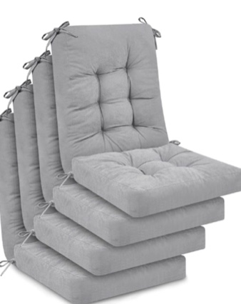 Juexica 4 Set Outdoor Patio Chair Cushions Seat Back Tufted Pillow Autumn Winter Seasonal Replacement High Back Cushions Patio Chair Cushions Outdoor Chair Pads for Indoor Outdoor Home Office