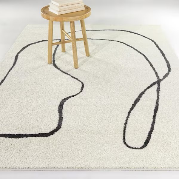 Remco Cream Abstract Modern Area Rug
