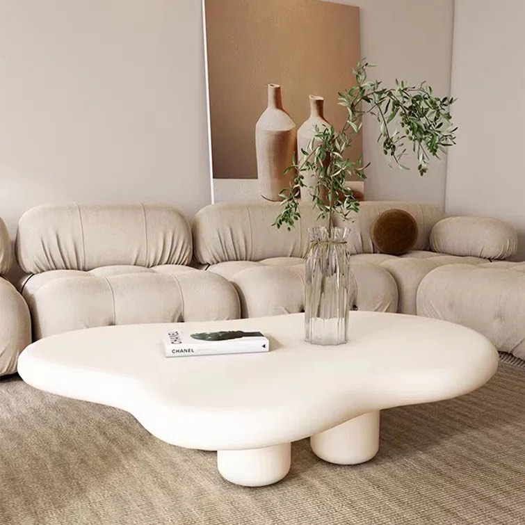 Orren Ellis Bothnian Cloud Shape Cream Color Modern Coffee Table - 4 Legged - Only Legs No Table Top 
