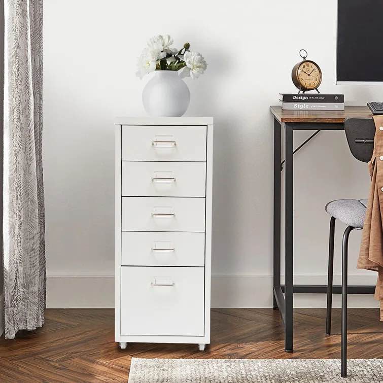 Riesner 5-Drawer Storage Cabinet with Wheels