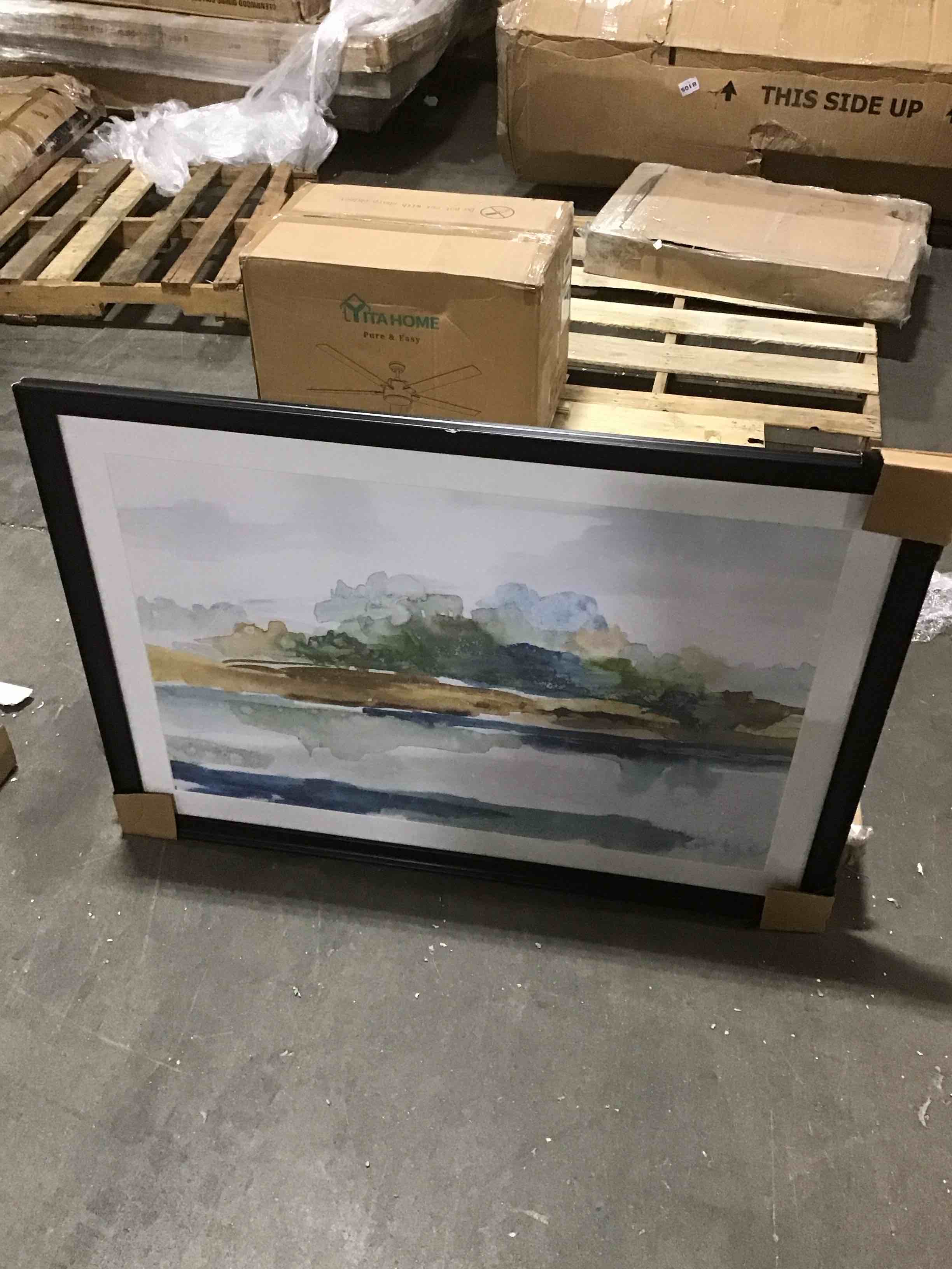 Abstract Scenery Canvas Print With Black Frame 43” x 30.5”