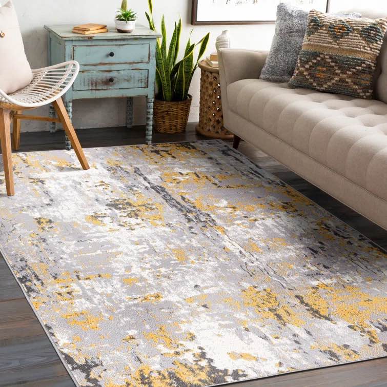 Chiswick Abstract Yellow/Gray/Ivory Area Rug