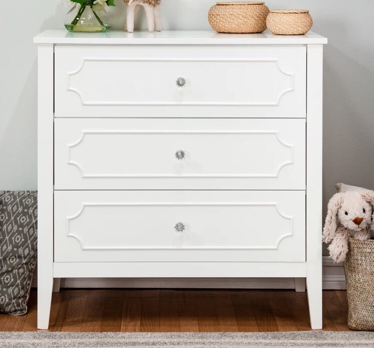 Chloe Regency 3-Drawer Dresser White