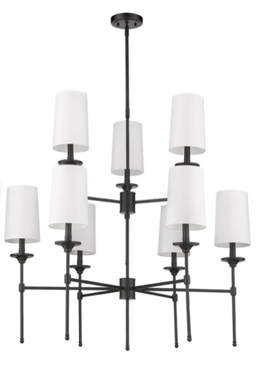 Hayse 9 - Light Candle Style Tiered Chandelier