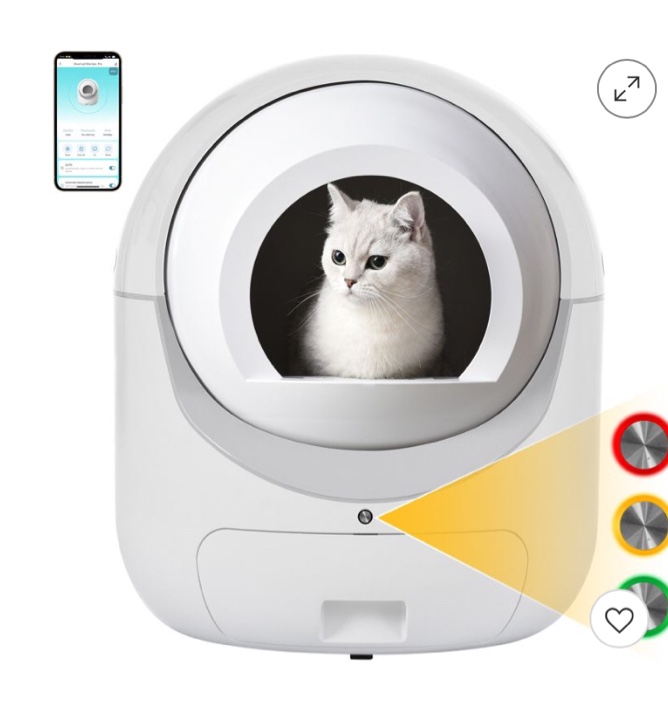 Upgraded Hmi System, Self-cleaning Litter Box for Multiple Cats, Automatic Dumping, Suitable for All Kinds of Cat Litter, Safe, Deodorizing, App Control, Support 2.4g Wifi.
