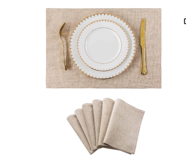 Home Brilliant 13x19 inch 6pcs natural linen