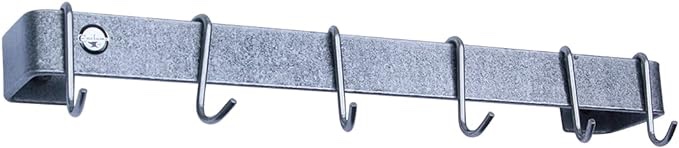 Enclume Premier 18-Inch Utensil Bar Wall Pot Rack, Hammered Steel