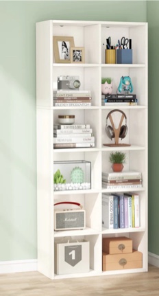 70.9" Bookcase, Modern Bookshelf with 12 Cube Storage