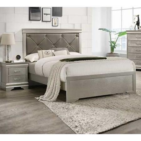 Amalia Queen Upholstered Bed (B6910-Q-HBFB/B6910-KQ-RAIL) ( box 1/2 Incomplete)