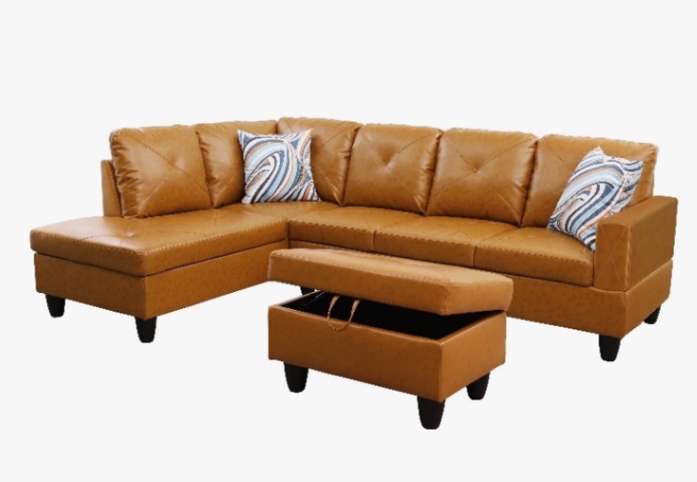 Starhome L Shaped Ginger Couch ( Incomplete)