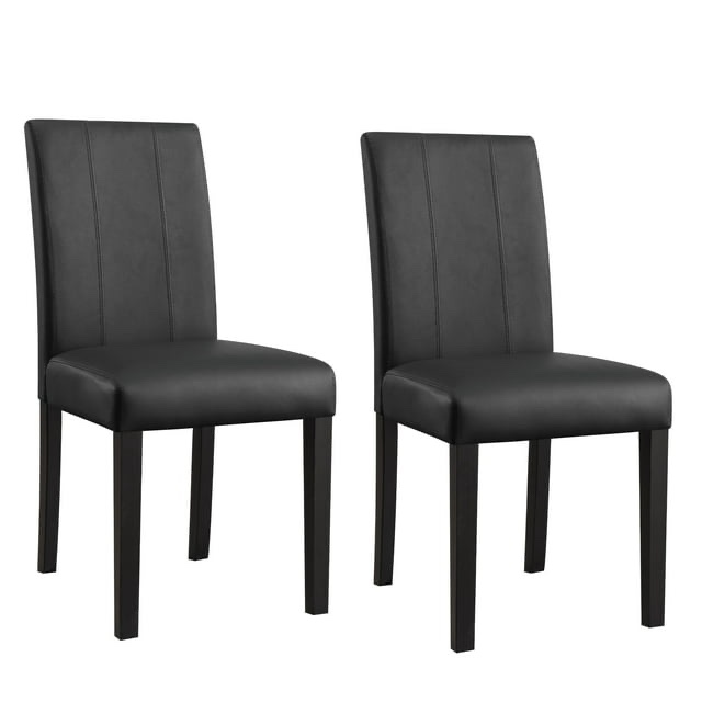 Subrtex Urban Style PU Leather Waterproof Dirt resistant Dining Chair, Set of 2, black