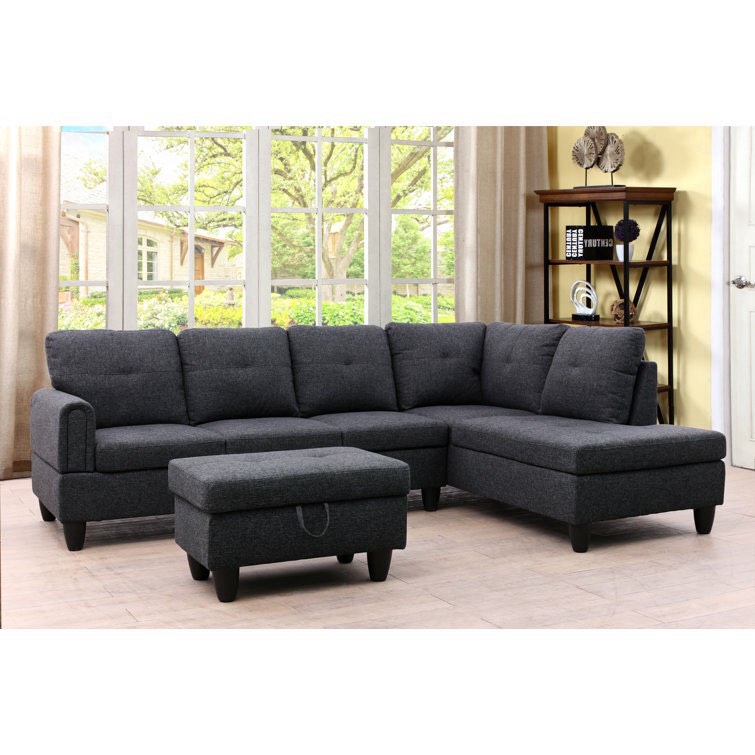 2 - Piece Upholstered Sectional, Left Hand Facing, Dark Gray F09705B by Lifestyle Furniture- OTTOMAN NOT INCLUDED( Incomplete Couch)
