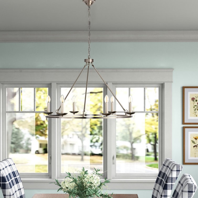 Pickensville 6 - Light Wagon Wheel Chandelier