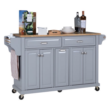 Insha Solid Wood Kitchen Island, Greenguard Gold Certified