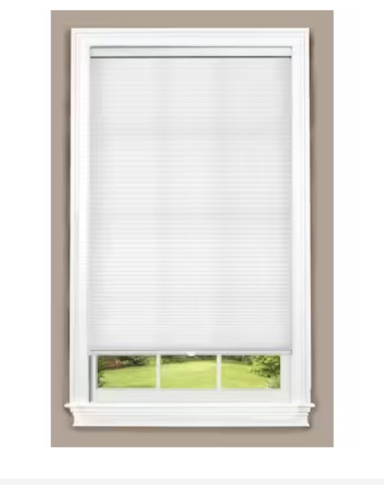 25-in x 64-in White Light Filtering Cordless Cellular Shade