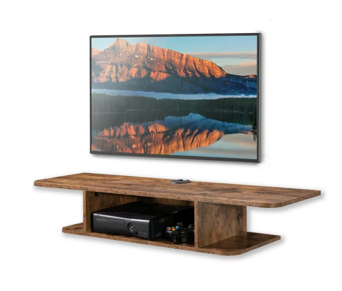 FITUEYES Wall Mounted Entertainment Center 2 Tier Modern DS210505WM