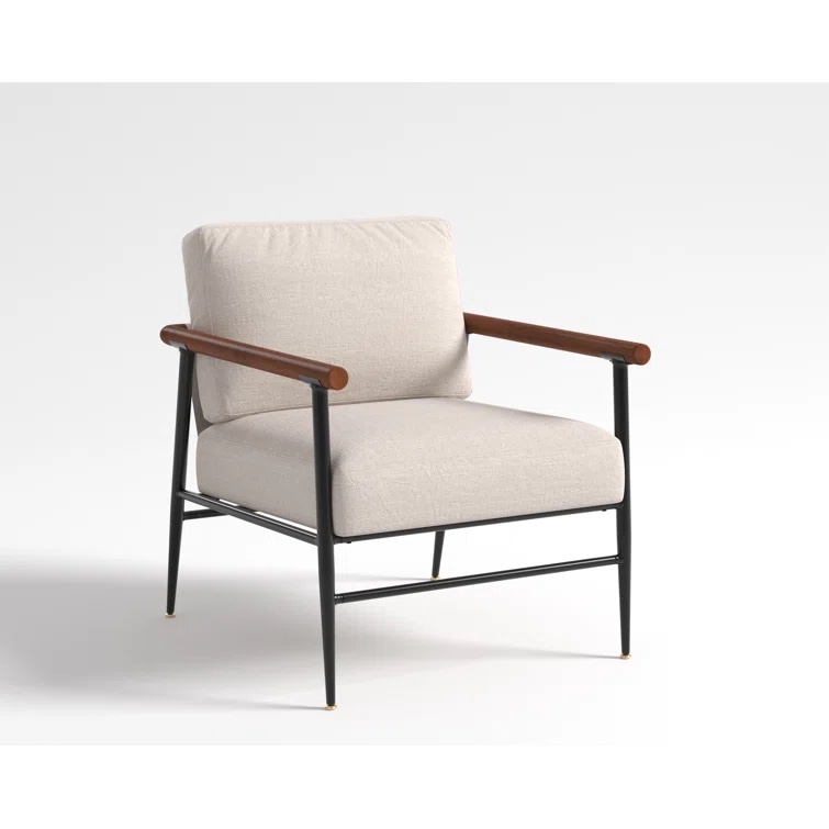 Tooleen 27'' Wide Upholstered Wooden Armchair With Metal Legs CB071AF61D