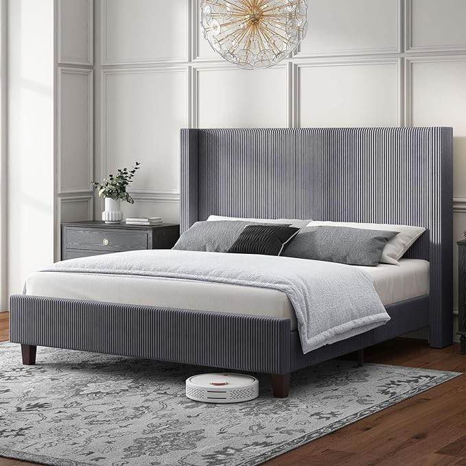 Queen Size Upholstered Platform Bed Frame *similar to stock photo*