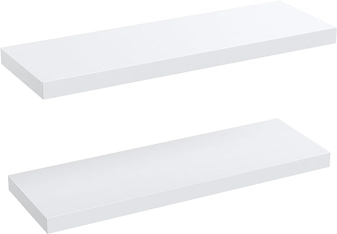 AMADA HOMEFURNISHING Floating Shelves Large, 24 x 9 Inch, Set of 2