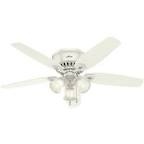 Oakhurst 52 inch white, low profile ceiling fan with light