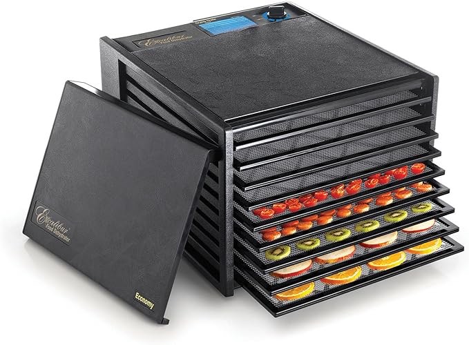 Cercker Food-Dehydrator Machine 8 Stainless Steel Trays, 500W Dehydrator for Herbs, Meat Dehydrator for Jerky, 190ºF Temperature Control, 24H Timer,Dehydrator for Fruits, Veggies, Yogurt & Dog Treats