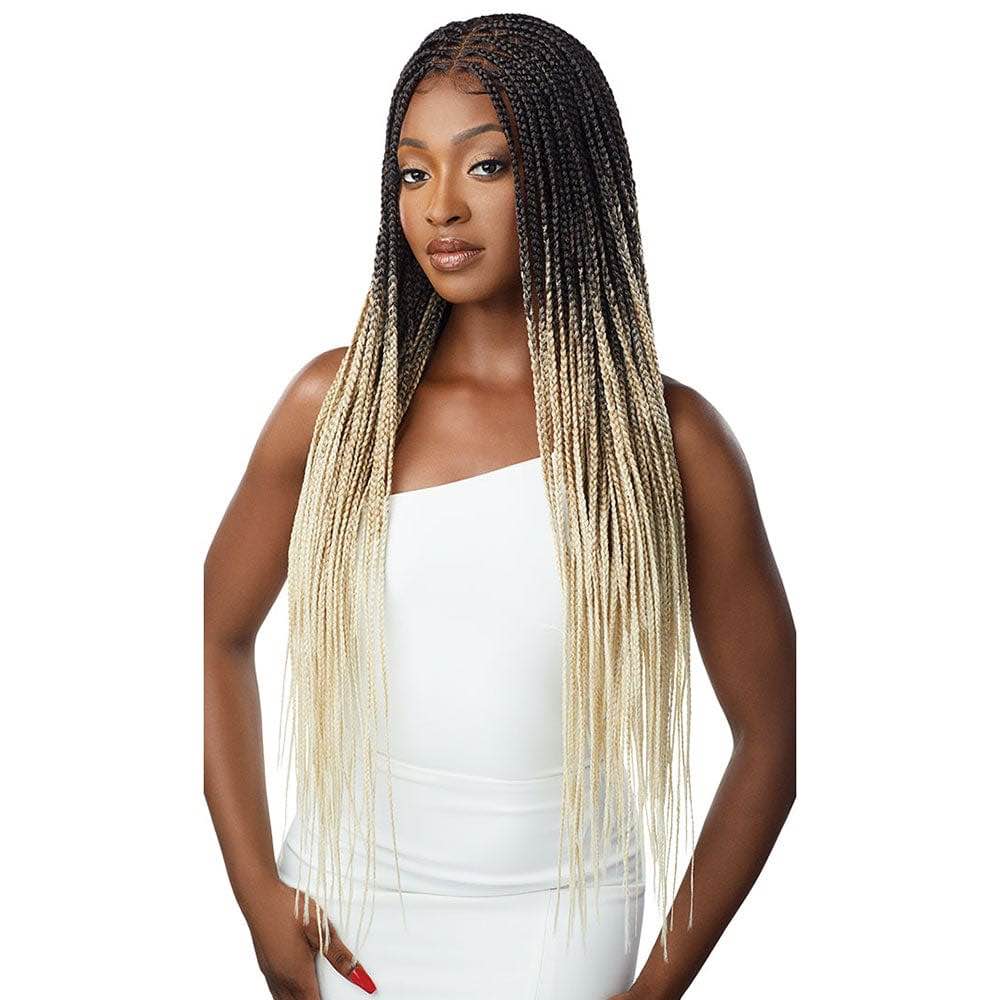Outre 13x4 Lace Frontal Wig Pre Braided Knotless Box Braids HD Transparent KNOTLESS SQUARE PART BRAIDS (DR4/2T27613)