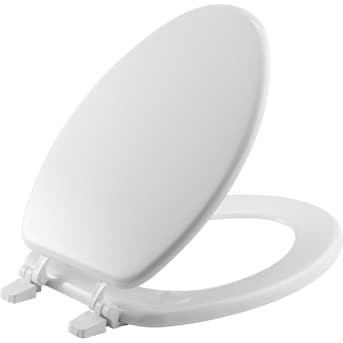 PROJECT SOURCE Wood White Elongated Toilet Seat