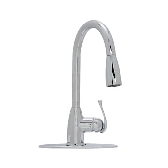 PROJECT SOURCE Tucker Chrome Single Handle Pull-down Kitchen Faucet with Deck Plate