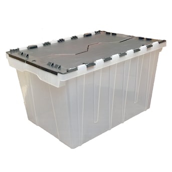 PROJECT SOURCE Medium 12-Gallons (48-Quart) Clear Heavy Duty Tote with Hinged Lid