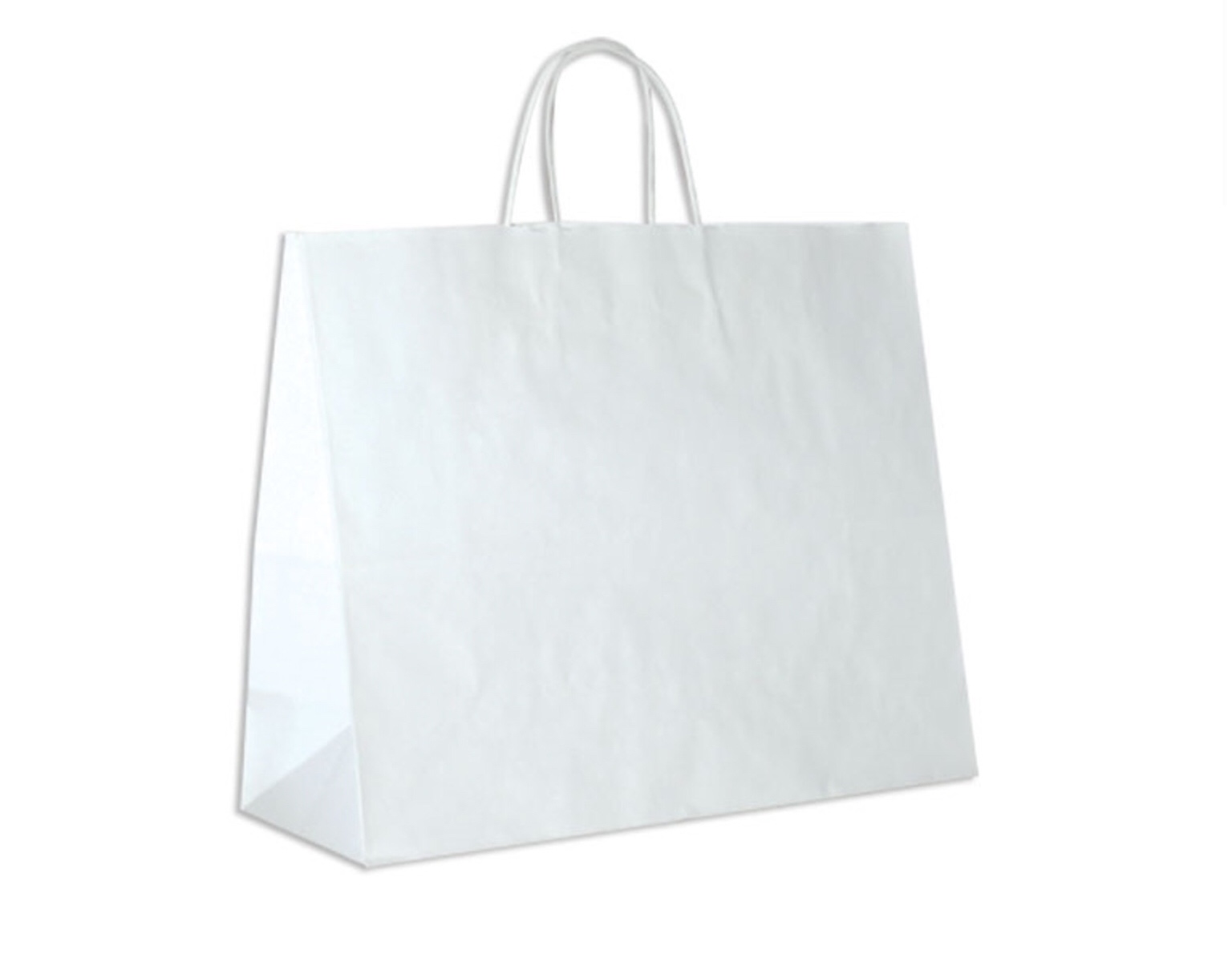 White Kraft Paper Bags - 16" x 6" x 13" - 250 Bags/Case