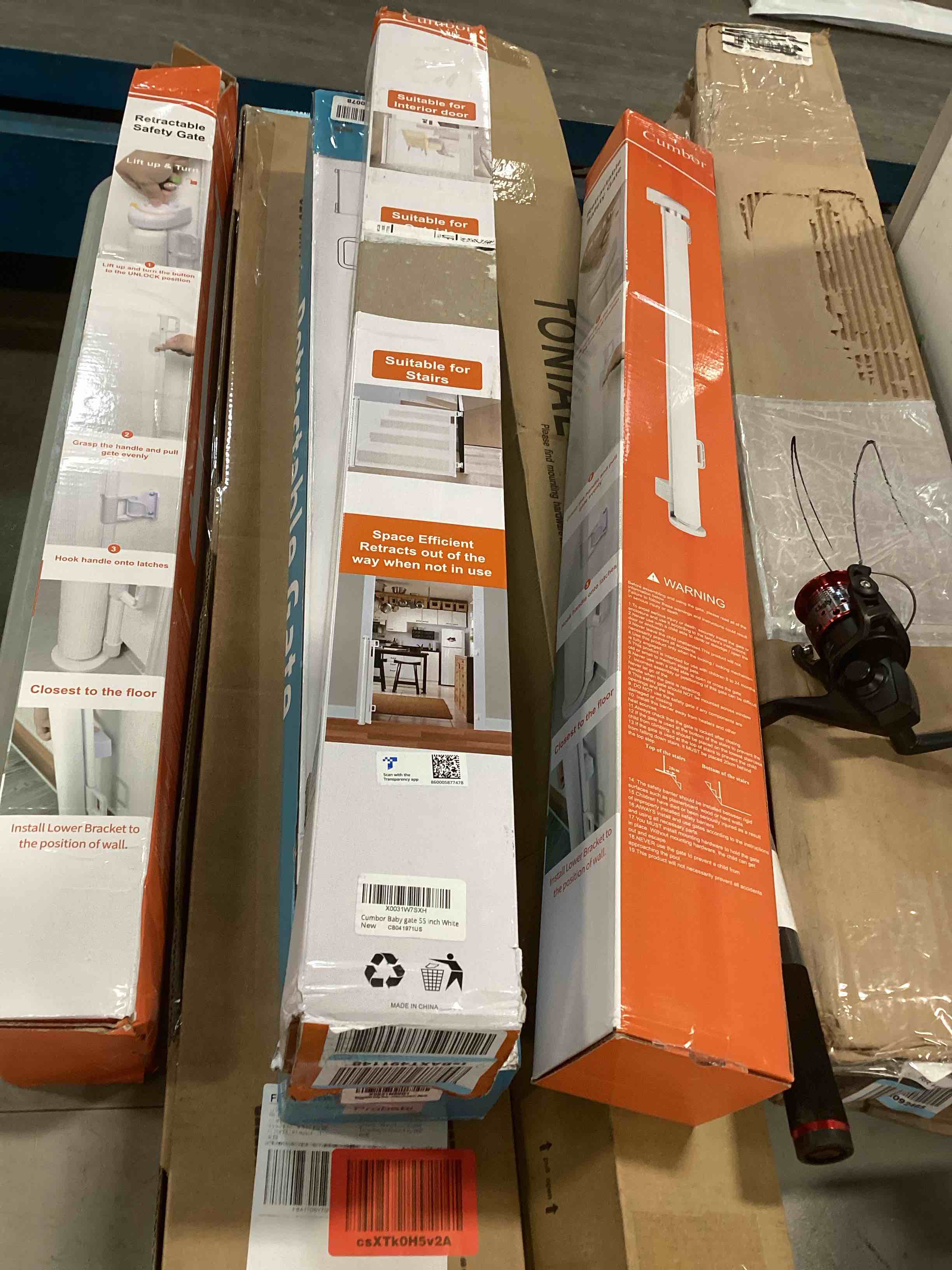 assorted item miscellaneous curtain rod/ retractable gate and more 