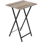 Folding TV Table, TV Tray, Stable Snack Table for Small Space, Portable Sofaside Table, Easy Assembly and Storage, Ideal for Snacks and Meals in Living Room, Greige and Black BG15BZ01