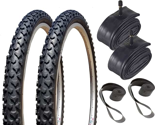 Tac 9  26”x2.0 alphabet tire kit, two tires, two tubes and two rim strips 