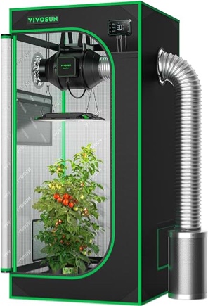 VIVOSUN 4x2 Grow Tent, 48"x24"x60" High Reflective Mylar with Observation Window and Floor Tray for Hydroponics Indoor Plant Growing for VS1000/VS2000