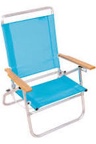  CHABY international  teal lawnchair with wooden arms pictures similar to lot photo