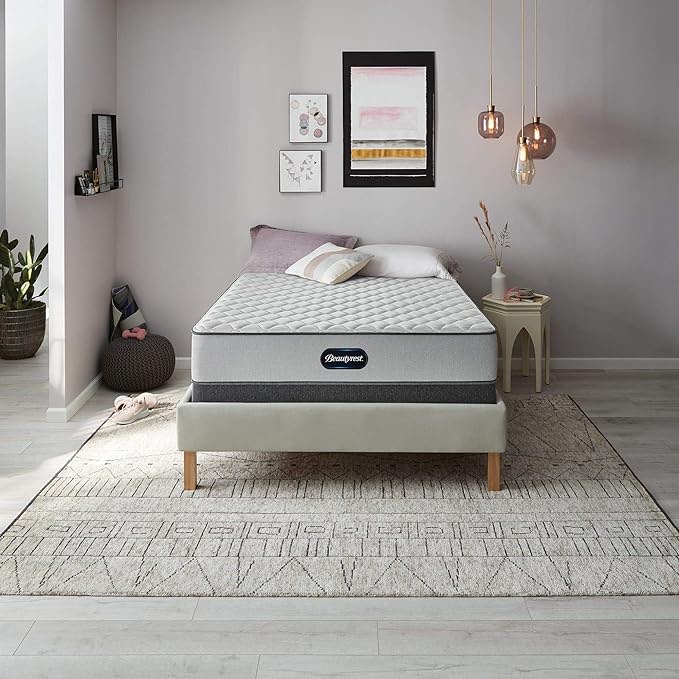 NapQueen 8 Inch Maxima Hybrid Mattress, Twin-XL Size, Cooling Gel Infused Memory Foam and Innerspring Mattress, Bed in a Box, White & Gray