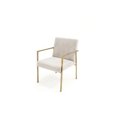 Modrest Burnham Modern Light Grey & Brass Arm Dining Chair
