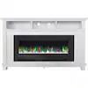 Freestanding Electric Fireplace Entertainment Stand in White 