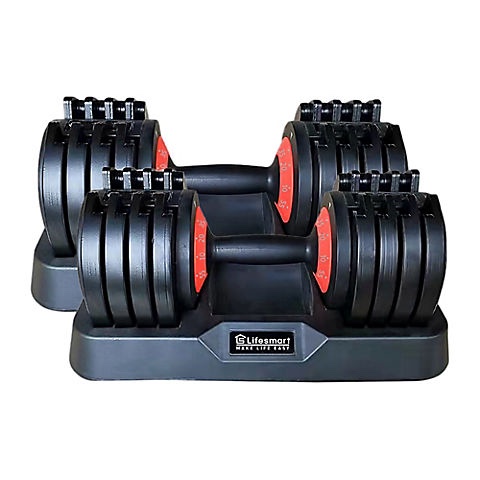 LifeSmart 110-Lb. Adjustable Dumbbells, 2 ct.