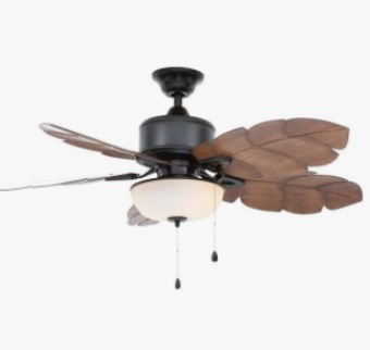 Home Decorators Palm Cove 52 in. LED Natural Iron Ceiling Fan & Light Kit 51422