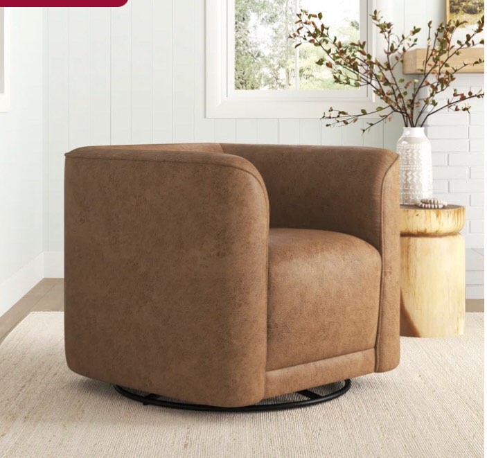 Cordoba Upholstered Swivel Barrel Chair