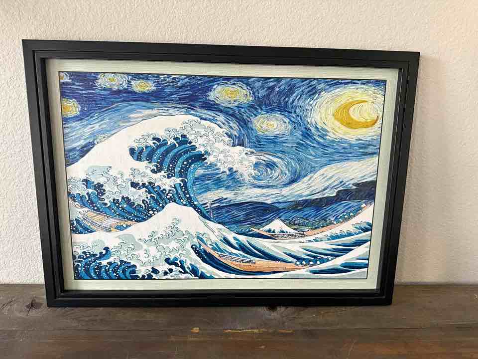 Starry Wave” Framed Artwork
