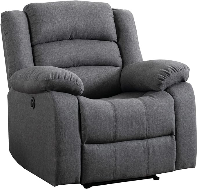 Oversized Electric Overstuffed Chair with Soft Cushion and Back, Sofa with Comfortable Armchair, Gray