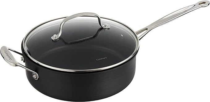 Cuisinart 633-24H Chef's Classic Nonstick Hard-Anodized 3-1/2-Quart Saute Pan with Helper Handle and Lid , Black