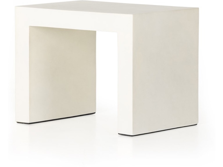 Four Hands Bina Parish Outdoor End Table White Concrete 104574-005
