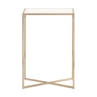 Everly Quinn Jaspur Narrow Marble and Metal Rectangle Side Table