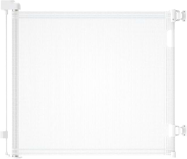 Retractable Baby Gate,Mesh Baby Gate or Mesh Dog Gate,33" Tall,Extends up to 55" Wide,Child Safety Gate for Doorways, Stairs, Hallways, Indoor/Outdoor?Black,33"x55"