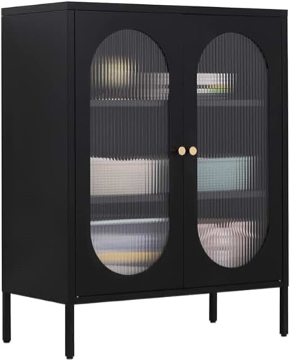 solid black glass cabinet